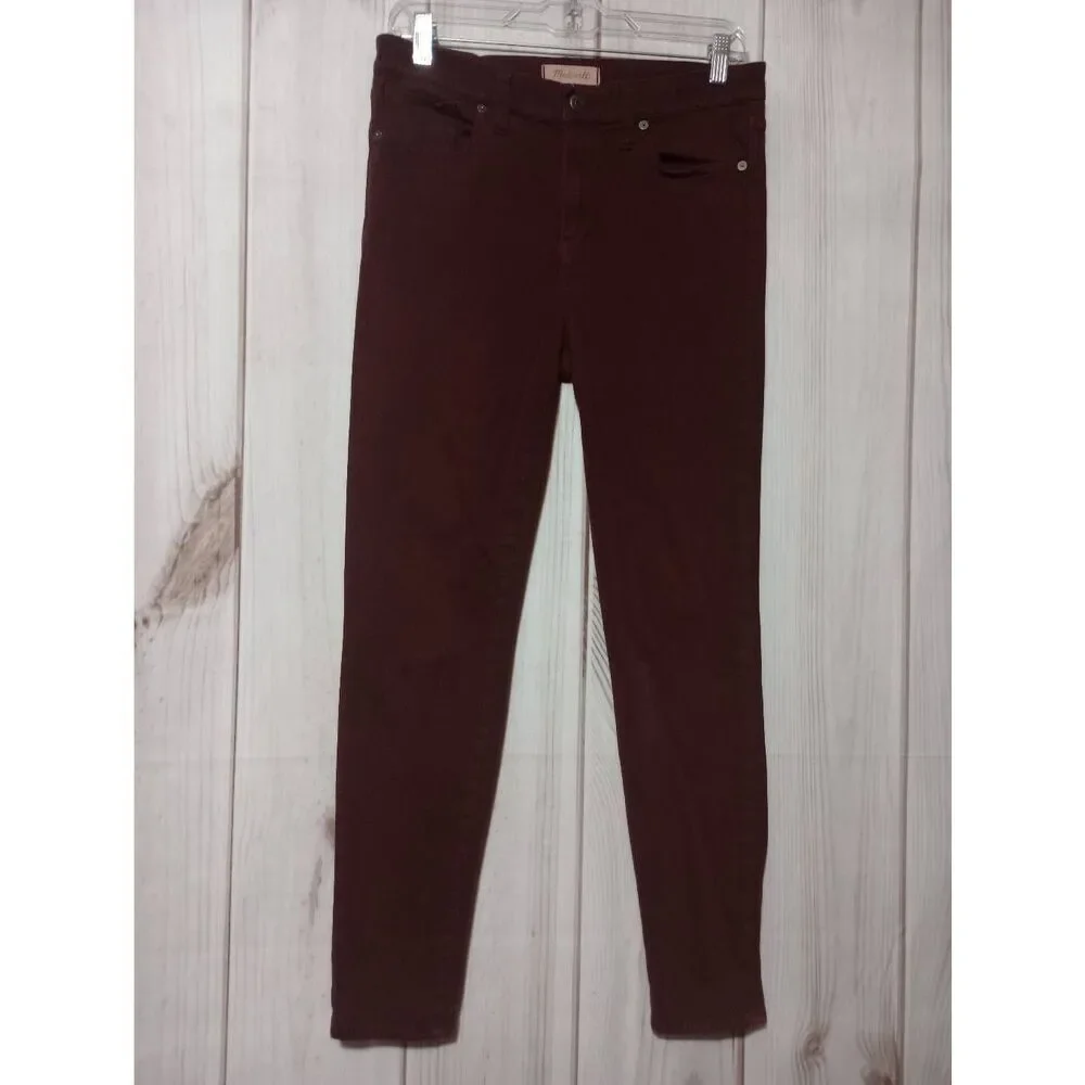 Madewell 9 High Riser Skinny Skinny Jeans Burgundy Wine Size 29 High‎ Waisted